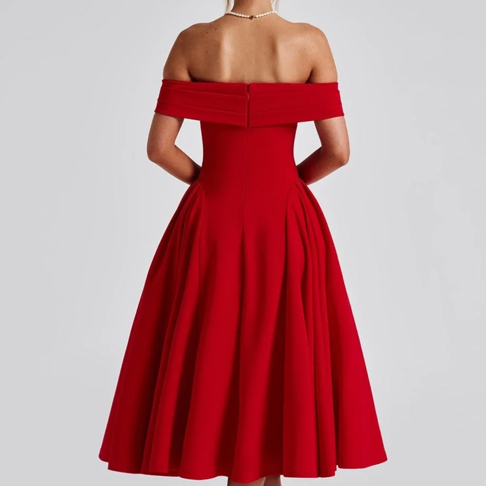 Chic Strapless Red Dress - Picture 2 of 6